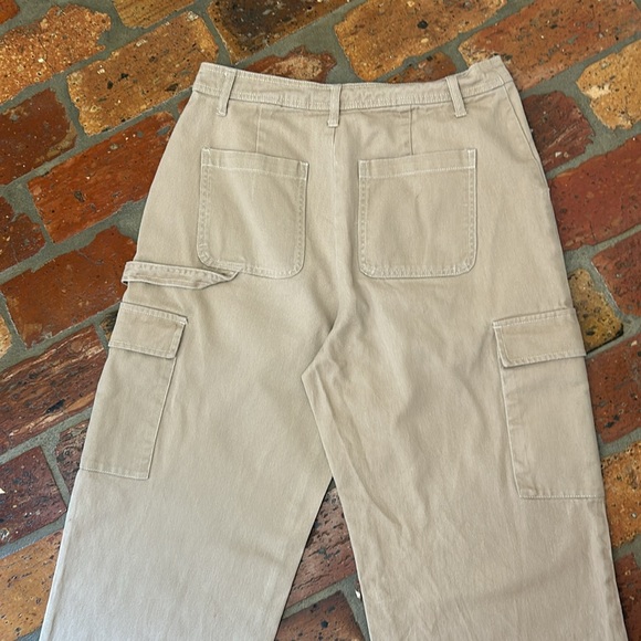 Sandy Liang X Target Cargo Carpenter Pants Tan Wide Leg High Rise sz 8 - Picture 8 of 13